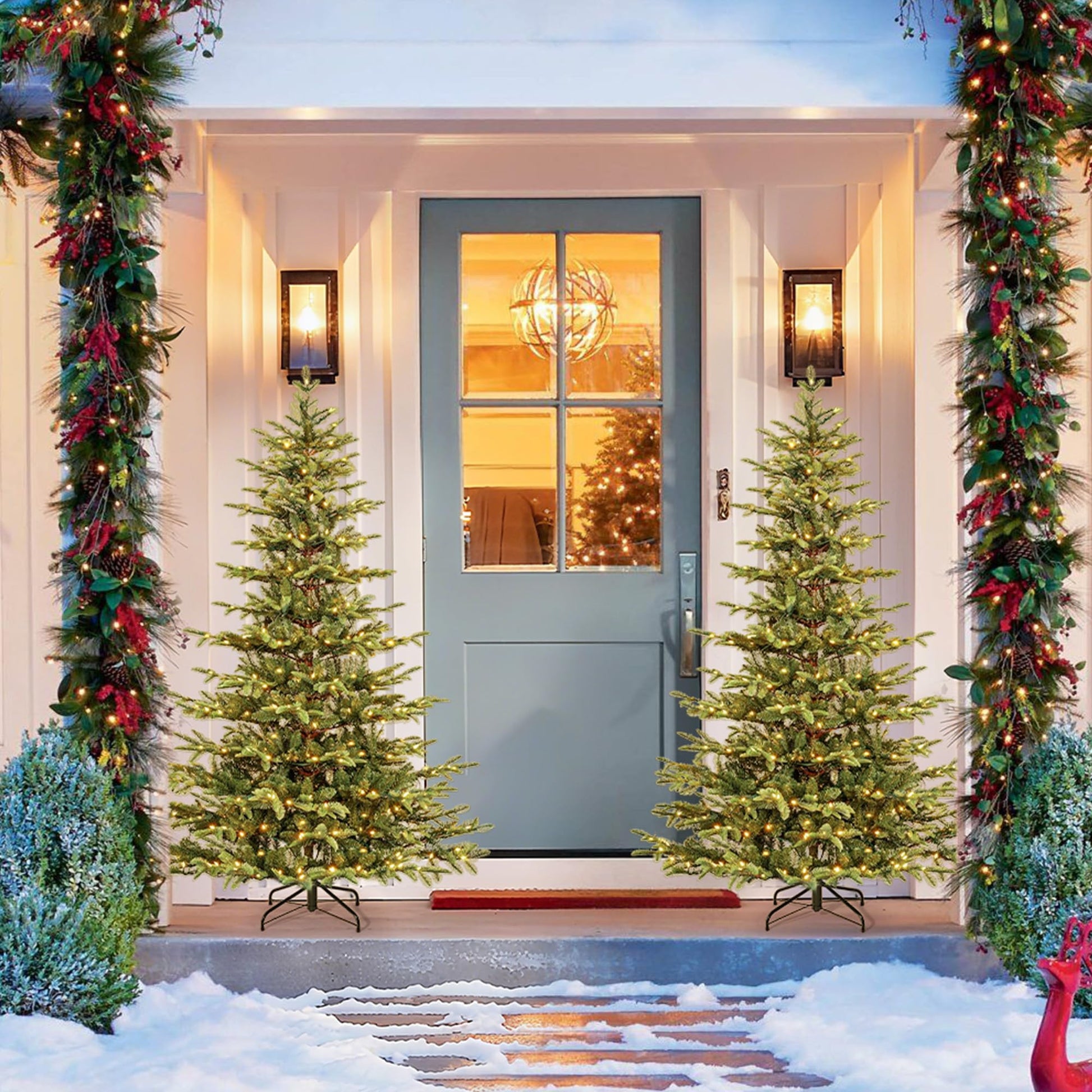 Sapin de Noël artificiel Garvee 183 cm en PE/PVC avec éclairage LED automatique intelligent pour grandes pièces et événements festifs