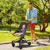 Poussette de voyage légère Garvee – Homologuée pour le transport aérien, pliable, protection UV, 3,8 kg, cadre en aluminium, roues pivotantes à 360°
