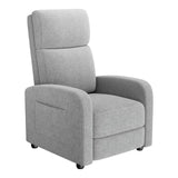 Garvee Fauteuil inclinable pour adulte, ergonomique et réglable, avec poche latérale, dossier haut, larges accoudoirs, assise rembourrée, idéal pour le salon ou la salle de cinéma maison - F36-15 Hellgrau