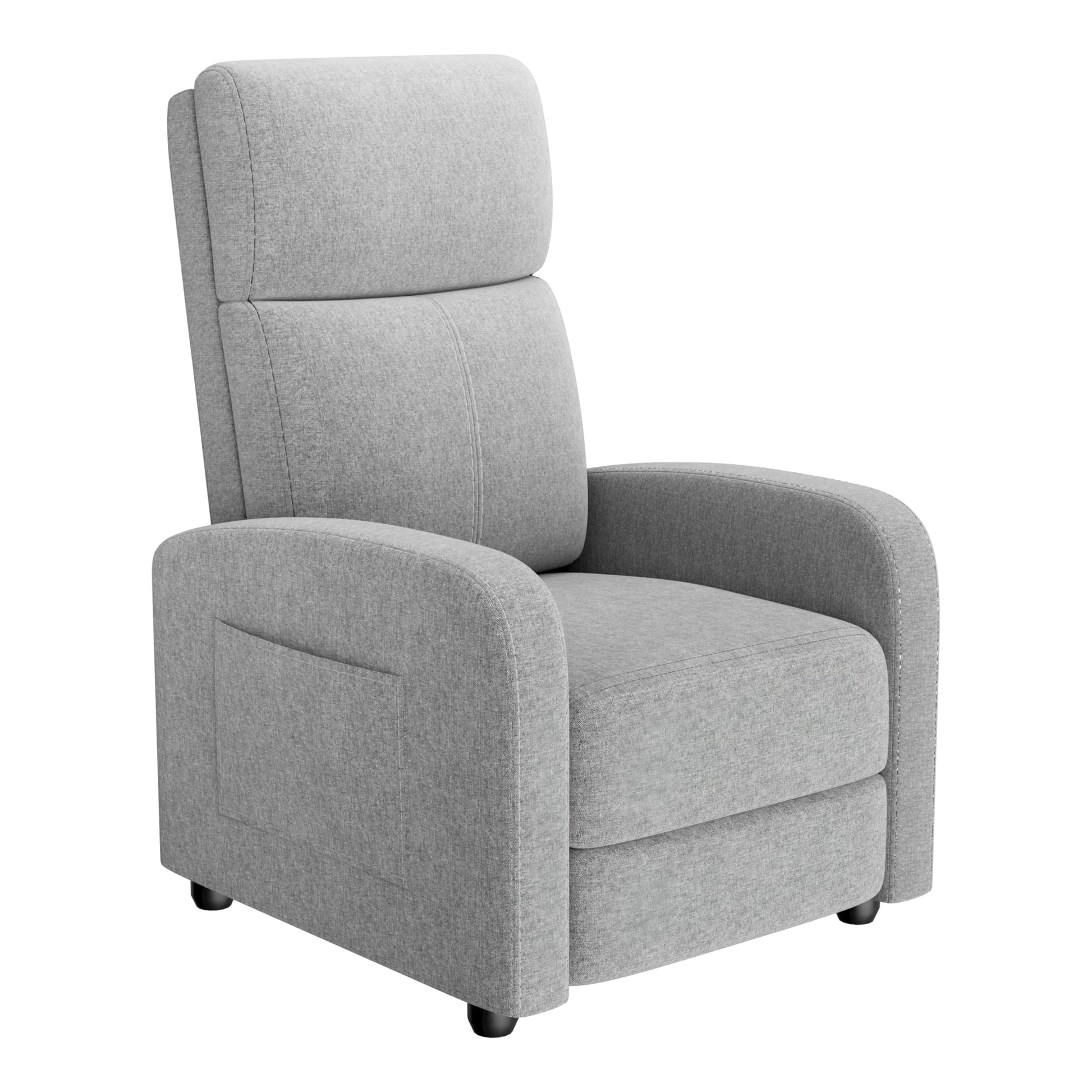 Fauteuil inclinable Garvee pour adultes, ergonomique et réglable, avec poche latérale, dossier haut, larges accoudoirs, assise rembourrée, idéal pour le salon ou la salle de cinéma maison.