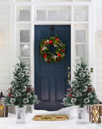 Garvee sapin de Noël de 90 cm avec 78 LED et support bonhomme de neige pour décoration de table, bureau ou salon