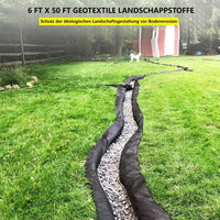 Toile de paillage 1,8 × 15 m – Faïence de jardin PP 170 g, résistance à la traction 350 N, drainage et protection contre l'érosion, noire
