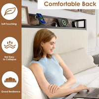 Cadre de lit Garvee pour lit simple avec 2 tiroirs et station de recharge pour chambre à coucher, beige, silencieux, structure en métal, revêtement en velours
