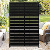 Garvee Écran d'Intimité Métallique 183x119cm Acier Galvanisé Résistant à la Rouille pour Patio et Jardin Design Moderne - noir-Louverouge