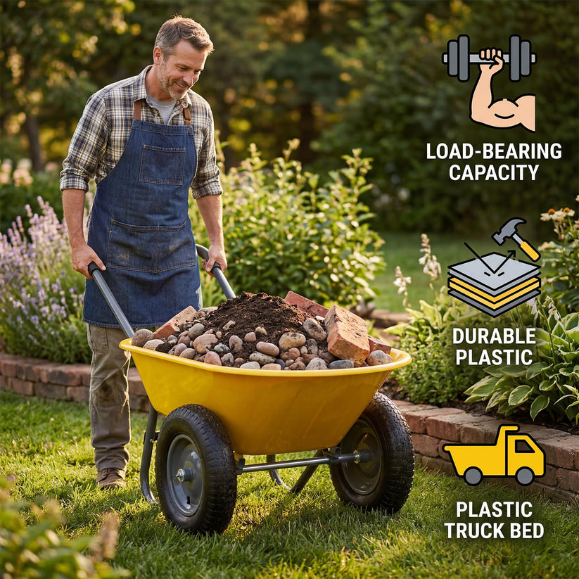 Chariot de jardin basculant avec benne de 113 litres