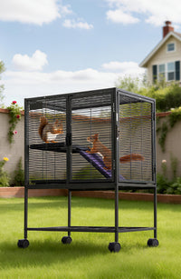 Cage Garvee pour petits animaux, en métal, 86 cm de hauteur, à plusieurs étages avec rampes et plateau amovible, pour hamsters, lapins, furets, cochons d'Inde et hérissons. Sans BPA.