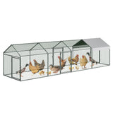 Garvee Enclos Métallique Extérieur Grand 160"x40"x40" Avec Couverture Imperméable Anti-UV, Structure Robuste Anti-Prédateurs, Portes Sécurisées Pour Poulets, Canards, Lapins - 