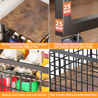 Garvee Support pour mini-réfrigérateur sur roulettes avec panier métallique pour cuisine, salon, bureau, 50 × 54 × 45, 7 cm, noir