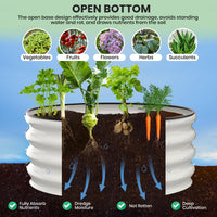 Potagers surélevés Garvee, lot de 2, 60 x 60 x 30 cm, galvanisés, antirouille, fond ouvert, en acier blanc, pour légumes et fleurs