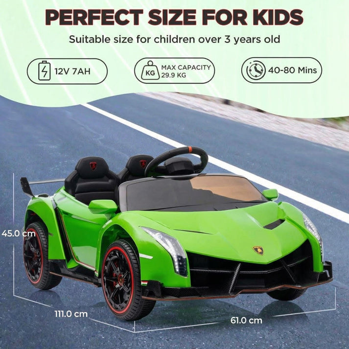 Voiture Lamborghini siège large ceinture sécurité amortisseurs roues