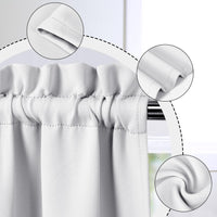 Rideaux de cuisine Garvee Valance 52 x 15 pouces, blanc bordeaux, occultants thermiques, à œillets pour petites fenêtres, cuisine ou chambre.