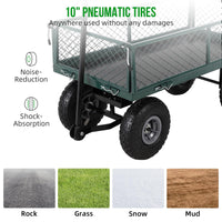 Chariot de jardin Garvee en acier robuste, pliable, capacité de 227 kg (500 lb), avec doublure amovible, pour jardin et cour, 81 cm x 42 cm x 45,5 cm (31,89 po x 16,54 po x 17,91 po), noir