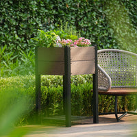 Jardinière surélevée Garvee en PEHD avec étagère pour balcon et jardin, résistante aux intempéries et à la rouille, poteaux en aluminium, noire, différentes tailles