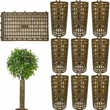 Garvee Protège-tronc ajustable 38 × 25 cm en PVC, maille de protection pour plantes et jeunes arbres, lot de 10, marron