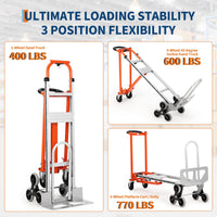 Chariot de manutention pliable 3 en 1 Garvee, capacité de 350 kg, pneus pneumatiques de 25 cm, alliage d'aluminium, sangles élastiques, pour la maison et l'entrepôt, robuste et polyvalent