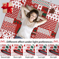 Tapis de Noël Garvee pour salon, antidérapant, patchwork, 120 x 170 cm, style bohème, décoration festive