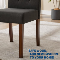 Garvee Ensemble de 2 chaises de salle à manger rembourrées, Design Parsons moderne, lin doux, pieds en bois robustes, confort ergonomique, légères