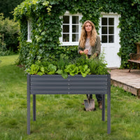 Jardinière surélevée en métal Garvee avec couvercle pour légumes et fleurs, bac à fleurs polyvalent pour terrasse et jardin, résistant à la corrosion et aux intempéries
