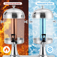 Garvee Distributeur de Boissons 16,7 L en Acier Inoxydable, avec Bac à Glaçons, Bac d’Égouttement et Support, Argenté, pour Fêtes et Mariages