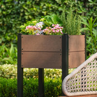 Jardinière surélevée Garvee en PEHD avec étagère pour balcon et jardin, résistante aux intempéries et à la rouille, poteaux en aluminium, noire, différentes tailles