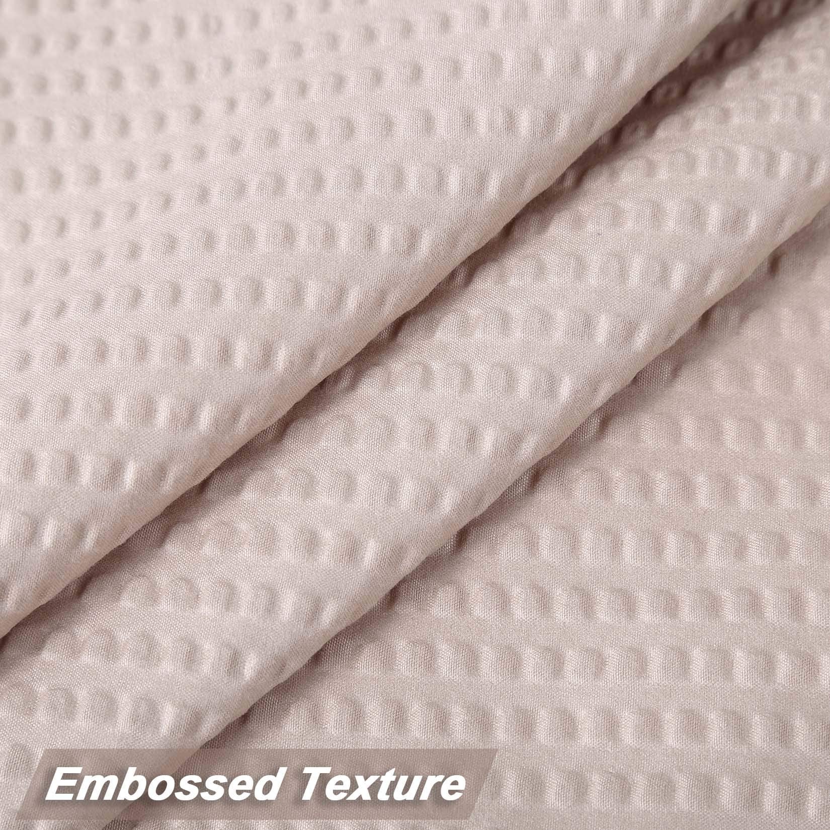 Rideau de douche en microfibre Garvee, déperlant, 72 x 72 cm, taupe gaufré, séchage rapide, facile à installer, salle de bain