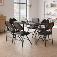 Table de salle à manger Garvee pour 2 personnes avec 2 chaises rembourrées, ensemble carré vintage, plateau en MDF, structure métallique robuste, cuisine et salle à manger, gain de place
