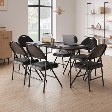 Table de salle à manger Garvee pour 2 personnes avec 2 chaises rembourrées, ensemble carré vintage, plateau en MDF, structure métallique robuste, cuisine et salle à manger, gain de place