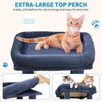 Garvee Arbre à Chat 155 cm Multi-Niveaux pour Grands Chats, Grande Plateforme, 2 Niches Spacieuses, Sisal Naturel, Jouets Suspendus, Intérieur