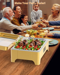 Ensemble professionnel Garvee Chafing Dish 9L en acier inoxydable, idéal pour les buffets, les traiteurs, les fêtes et les jours fériés.