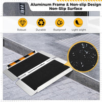 Rampe pliante aluminium antidérapante Garvee 3FT : seuil de porte, marches, voiture, trottoir, escalier.