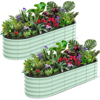 Potager surélevé Garvee, en métal ovale, avec revêtement aluminium-magnésium-zinc, pour le jardin, flexible, antirouille, stable, design moderne