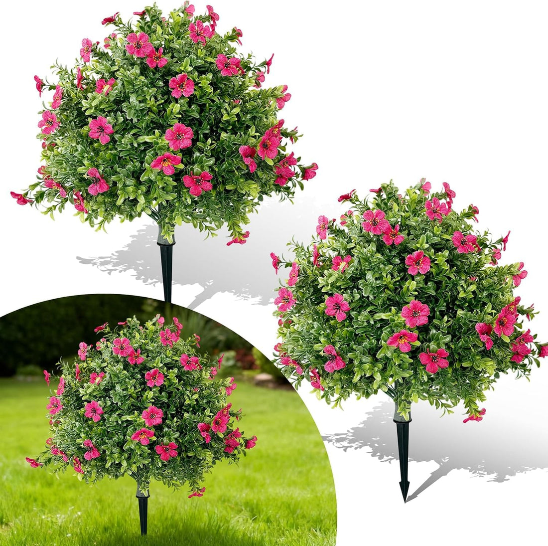 Garvee Lot de 2 sapins artificiels de 60 cm pour intérieur, réalistes, sans entretien, en matériau de haute qualité, décoration de Noël verte