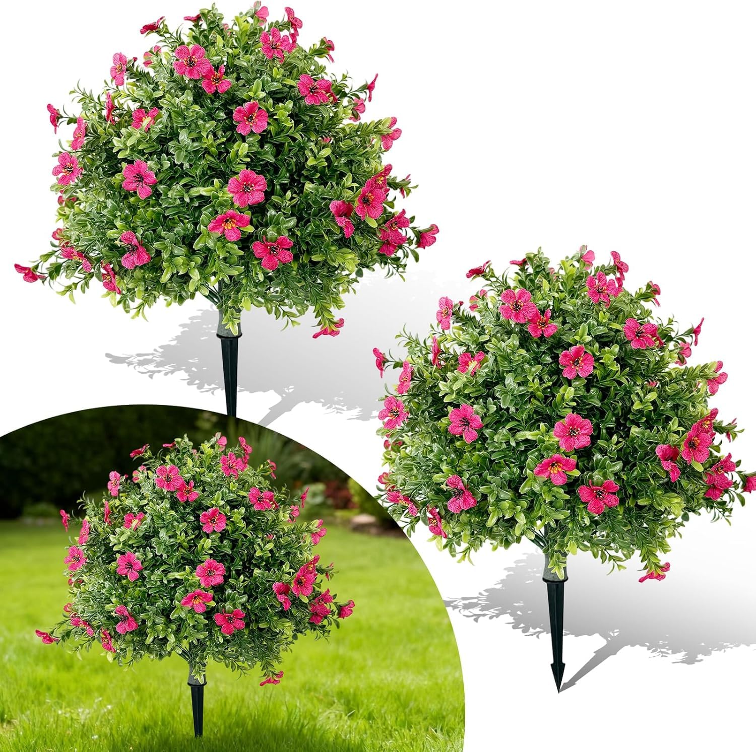 Garvee Lot de 2 sapins artificiels de 60 cm pour intérieur, réalistes, sans entretien, en matériau de haute qualité, décoration de Noël verte
