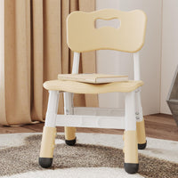 Chaise haute enfant Garvee, réglable sur 3 positions, en plastique robuste, pour garçons et filles de 2 à 6 ans, lot de 2, couleur naturelle, pour la maison et la maternelle