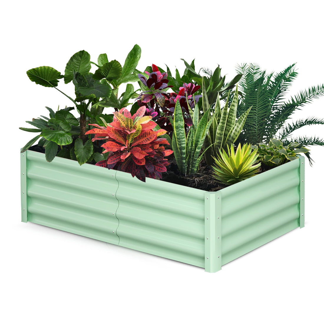 Potager surélevé Garvee, en métal, 183 x 91 x 30 cm, revêtement en poudre antirouille, pour extérieur, rectangulaire