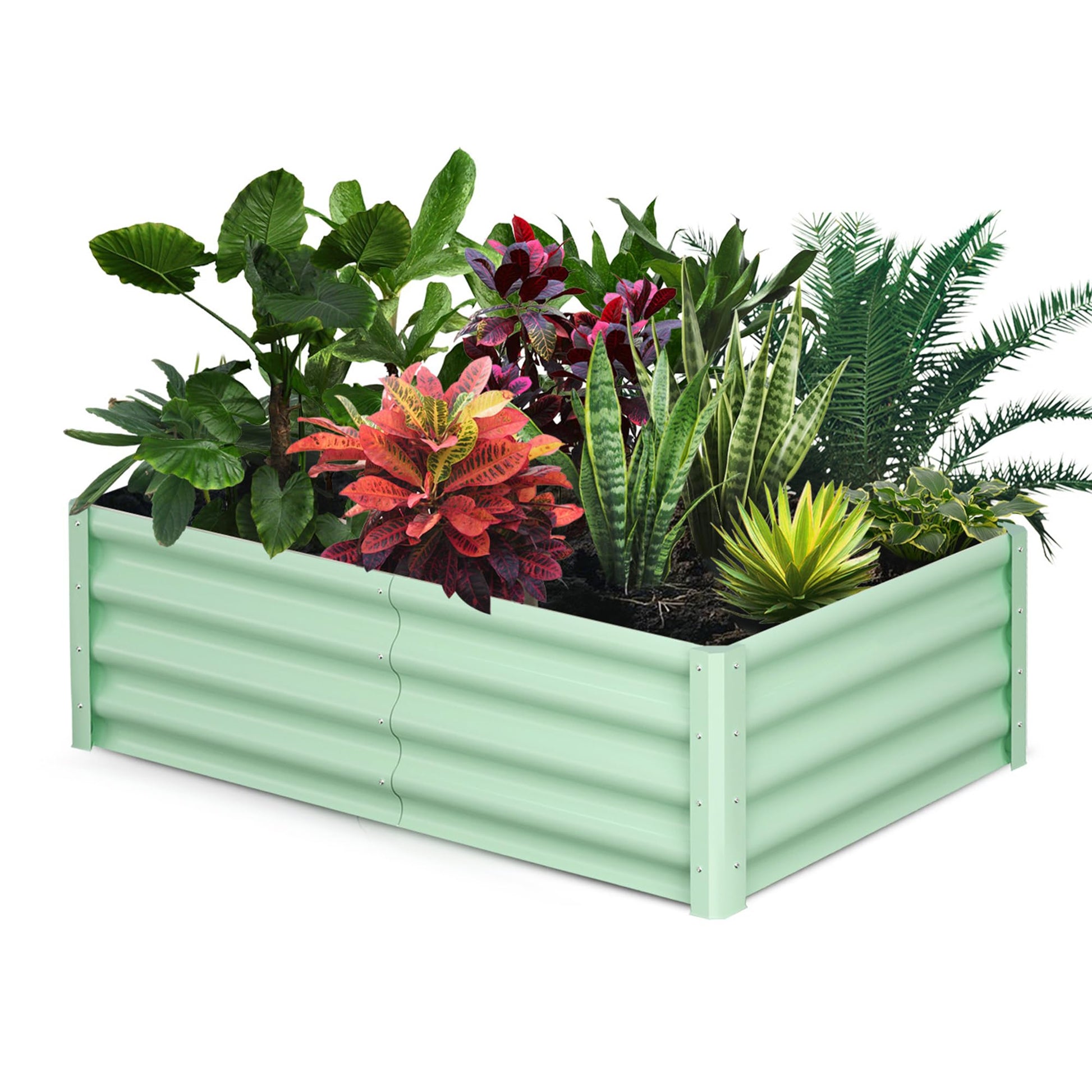 Potager surélevé Garvee, en métal, 183 x 91 x 30 cm, revêtement en poudre antirouille, pour extérieur, rectangulaire