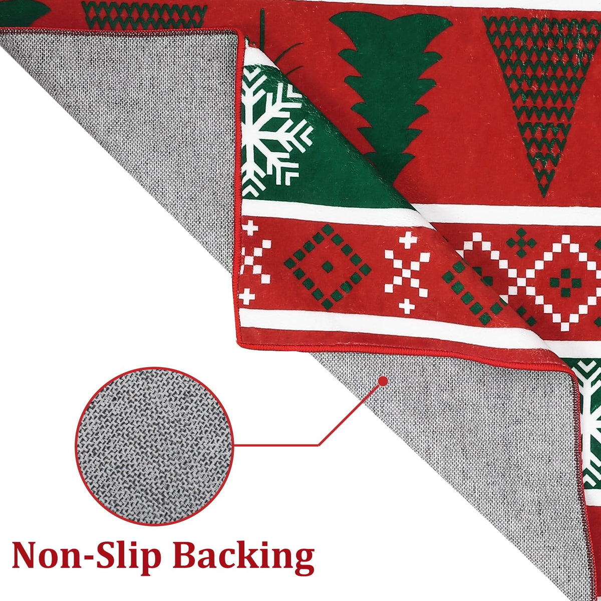 Tapis de Noël Garvee style bohème, antidérapant, lavable, 120 x 170 cm, motif géométrique, résistant à l'eau et aux taches, idéal pour la décoration du salon.