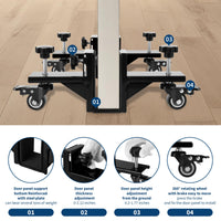 Kit d'installation de porte Garvee en 2 pièces pour portes de 0 à 4,8 cm d'épaisseur, capacité de charge de 340 kg, acier Q235, roulettes pivotantes à 360°, fonction de freinage, ouverture d'une seule main, usage commercial et résidentiel