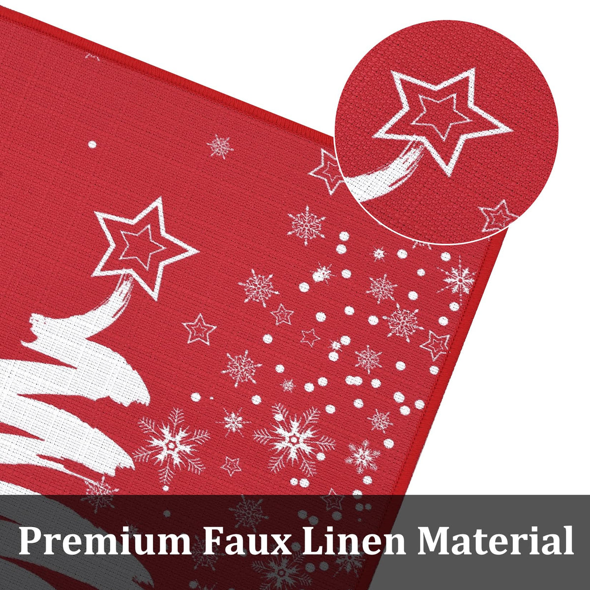 Garvee Kerst Keukenmat Set 2 pièces Vlas Kerstboom Design antidérapant 40x60cm + 40x120cm Badkamer & Keuken Decor