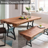 Pieds de table en métal Garvee 28 x 20 pouces, robustes, en fer forgé, réglables, pour tables de salle à manger et de jardin, noirs