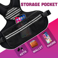 Gilet lesté ajustable Garvee pour femme, 2,7 à 9 kg, avec poids de sable en fer, bandes réfléchissantes, néoprène, ceinture ajustable pour le jogging et la musculation, noir confortable