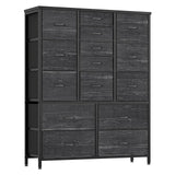 Garvee commode à 15 tiroirs en tissu avec poignées, idéale pour la chambre, le salon ou l'entrée. structure métallique robuste et polyvalente. couleur : gris - 