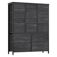 Garvee commode à 15 tiroirs en tissu avec poignées, idéale pour la chambre, le salon ou l'entrée. structure métallique robuste et polyvalente. couleur : gris