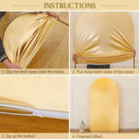 Garvee Housse d'arche de mariage en spandex de 1,8 m - Double face, élastique, or et argent - Idéale pour les photos de fêtes, baby showers et autres occasions spéciales.