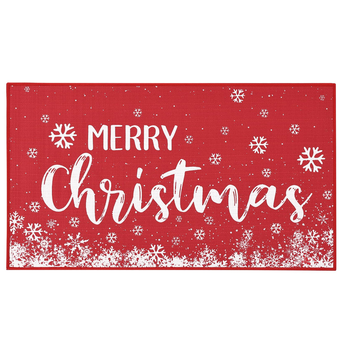 Tapis de porte de Noël Garvee Deurmat, motif flocons de neige, antidérapant, 50 x 80 cm, rouge, pour entrées intérieures et extérieures