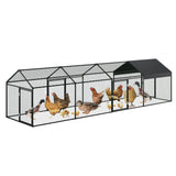 Poulailler Garvee grand format 406 x 101,6 x 101,6 cm – 4 portes, acier galvanisé, résistant aux intempéries et sécurisé