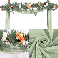 Arche de mariage Garvee, rideau en mousseline et tulle transparent 70x550cm, gris et vert, décoration de mariage