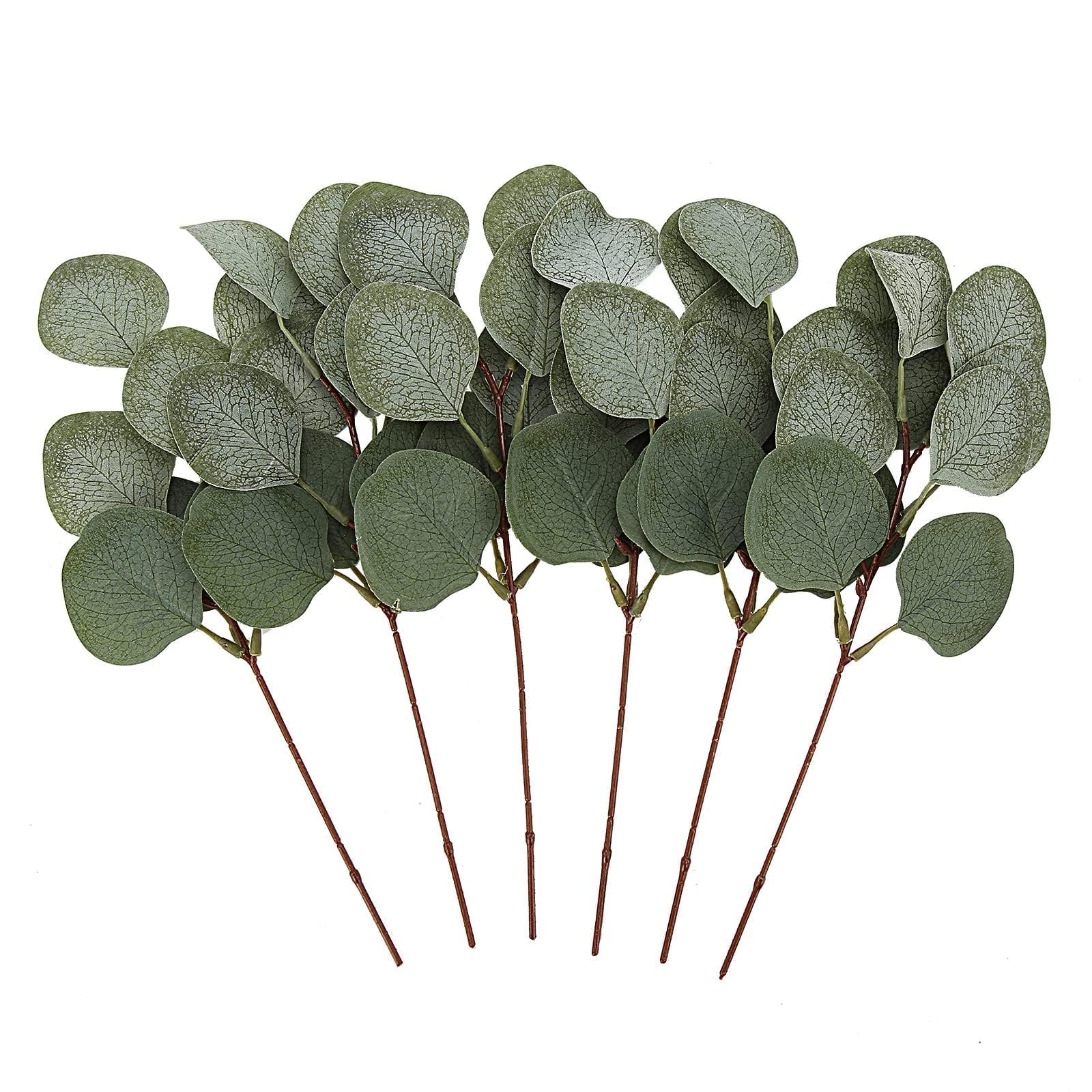 Garvee Lot de 6 branches et feuilles d'eucalyptus artificielles vertes pour décoration de mariage, fête, décoration de table, jardin, 29 cm
