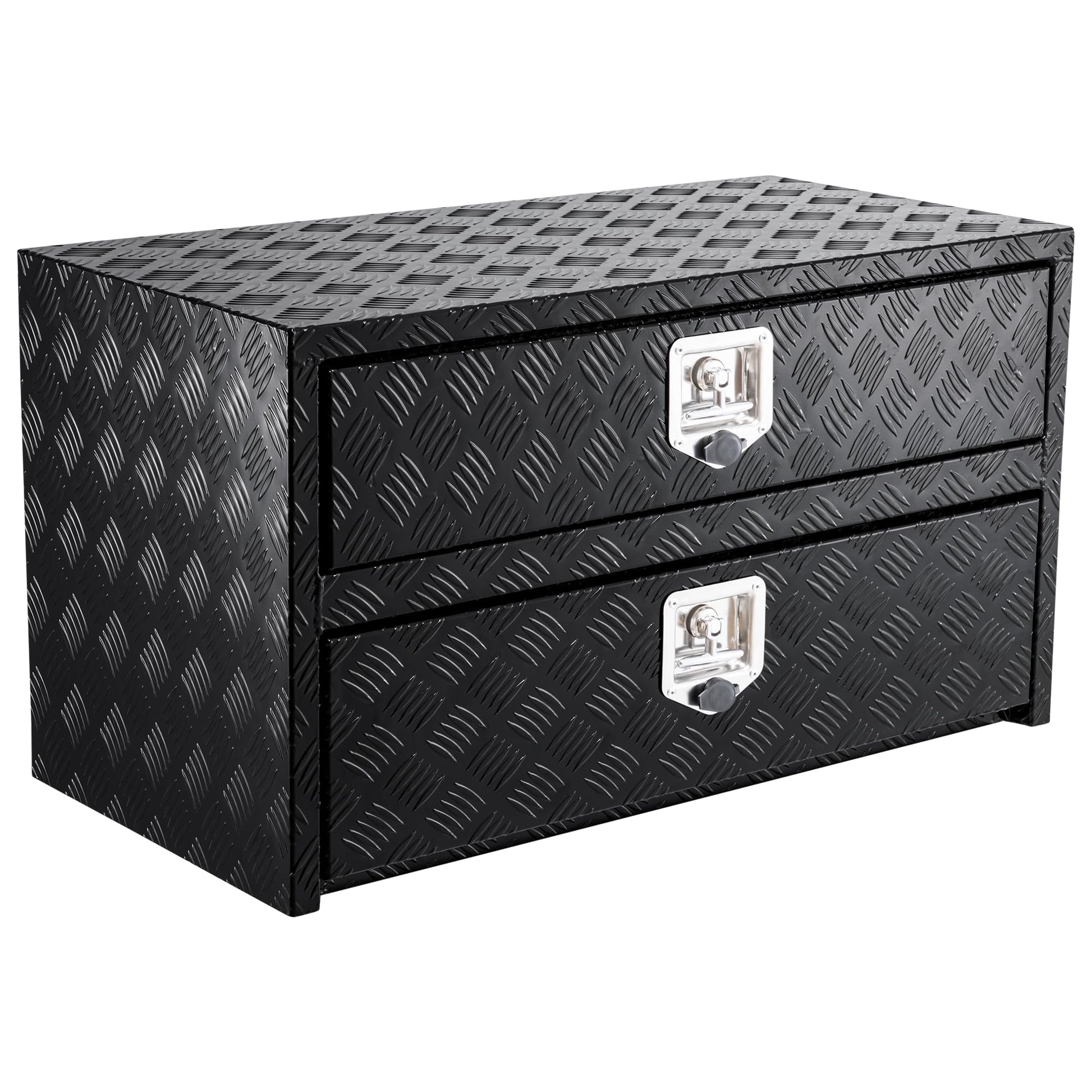 Coffre à outils Garvee 36 pouces en aluminium avec tiroir, organisateur à deux niveaux, verrouillable, étanche, pour camionnette, VR, remorque, argent