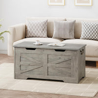 Garvee Banc Coffre de Rangement en Bois avec Charnière de Sécurité, Charge 159 kg, MDF 15 mm, pour Entrée et Salon